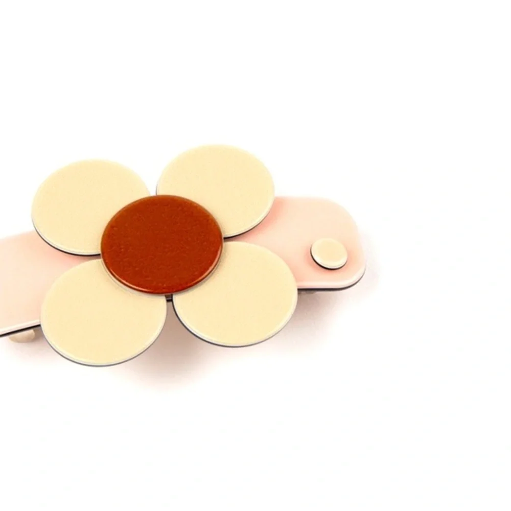 New🌟Anthropologie-Pink/Cream Florence Hair Clip